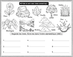 Aperçu - Feuilles d'exercices - Rangeons les mots par ordre alphabétique !Jeu éducatif pour les petits apprenant - Page 3