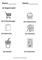 Vorschau - Arbeitsblätter - Im Supermarkt - A1 Wortschatz DaZ - Seite 1
