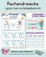 Vorschau - Arbeitsblätter - Rechendreiecke Klasse 1: Lösungsstrategien & Übungen (ZR 10) - Deckblatt