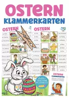 zapowiedź - Wielkanoc | Język niemiecki (DaF/DaZ) | Słownictwo i pisownia I Deutsch Klammerkarten Ostern Karty z klamerkami - obwoluta