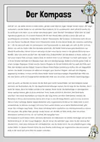 Vorschau - Arbeitsblätter - Der Kompass - Lesetext (differenziert) mit Fragen - Seite 1