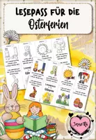Vorschau - Arbeitsblätter - Lesepass Osterferien & Ostern – Lesemotivation für Klasse 1–2 | Osterferien-Leseaufgaben - Deckblatt