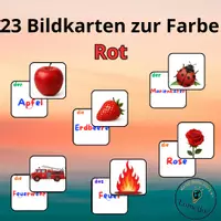 Aperçu - Apprentissages en autonomie - Farbenkärtchen Deutsch Rot, cartes couleurs allemand rouge - Page de couverture
