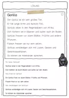 Vorschau - Arbeitsblätter - Sachtext Gorilla - Seite 2