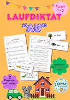Vorschau - Arbeitsblätter - Laufdiktat AU (Klasse 1-2) - Deckblatt