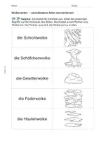 Vorschau - Arbeitsblätter - Kurzeinheit: Wolkenarten, Wasserkreislauf und Niederschlag - Seite 1