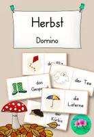 Vorschau - Spiele - Domino Herbst🍁 - spielend Wortschatz üben - Deckblatt