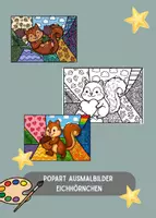 Vorschau - Mal- und Bastelvorlagen - Popart Karten Eichhörnchen | Eichhörnchenklasse - Deckblatt