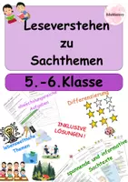 Vorschau - Arbeitsblätter - Leseverstehen 5.–6. Klasse – Sachtexte mit Aufgaben & Lösungen 📚 | Lesetraining Deutsch | Arbeitsblätter - Deckblatt