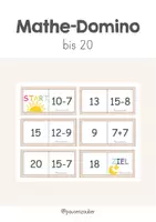 Vorschau - Spiele - Mathe-Domino (bis 20) - Materialpaket - Seite 1
