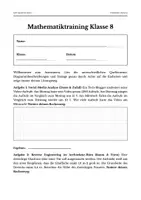 Vorschau - Stundenentwürfe - 🧠 VERA-8 Mathematik Klasse 8 – Kompetenztraining (Premium) - Deckblatt