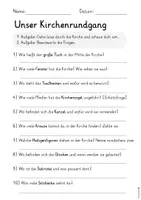 Vorschau - Arbeitsblätter - Kirchenralley - Fragen beantworten im Kirchenbesuch - Seite 1