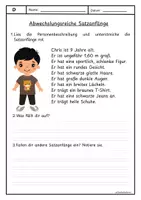 Vorschau - Arbeitsblätter - Personenbeschreibung + abwechslungsreiche Satzanfänge - Seite 2