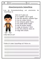 Vorschau - Arbeitsblätter - Personenbeschreibung + abwechslungsreiche Satzanfänge - Seite 2