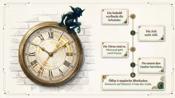 Vorschau - Stationenlernen - Sprachspiel - Escape Room Deutsch A1–A2 – Schule & Alltag | DaF/DaZ - Seite 2