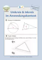 Vorschau - Arbeitsblätter - Umkreis & Inkreis im Dreieck – Anwendungsaufgaben Klasse 7 - Deckblatt