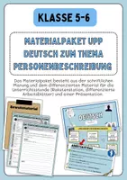Vorschau - Arbeitsblätter - UPP Deutsch Materialpaket Personenbeschreibung - Deckblatt