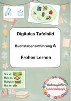 Vorschau - Präsentationen/Tafelbilder - Digitales Tafelbild - Buchstabe A - Frohes Lernen - Deckblatt