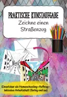 Vorschau - Arbeitsblätter - Homeschooling: Zentralperspektive-Straßenzug zeichnen/ Fluchtpunkt Perspektive - Deckblatt