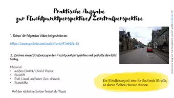 Vorschau - Arbeitsblätter - Homeschooling: Zentralperspektive-Straßenzug zeichnen/ Fluchtpunkt Perspektive - Seite 2