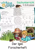 Vorschau - Unterrichtsreihen - Igel | Forscherheft - Deckblatt