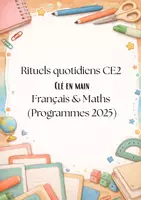 Aperçu - Feuilles d'exercices - Rituels quotidiens CE2 – Français & Maths (Programmes 2025) - Page de couverture