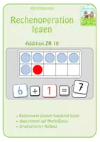Vorschau - Fördermaterial/Inklusion - Klettmappe 9 - ZR 10 Rechenoperation legen / Addition - Deckblatt