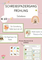 Vorschau - Stundenentwürfe - Schreibspaziergang Frühling | Laufdiktat - Deckblatt
