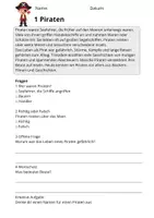 Vorschau - Stundenentwürfe - Kostenlos: Lesetraining Piraten – Leseverständnis Klasse 3 - Seite 1