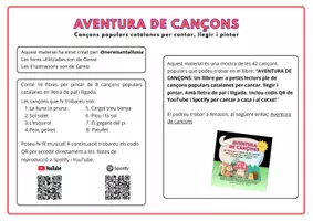Vista previa - Manualidades / Dibujos para colorear - AVENTURA DE CANÇONS: Cançons populars per llegir i pintar - página 1