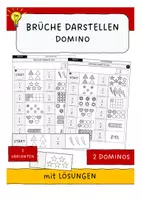 Vorschau - Spiele - Brüche darstellen - 2 Dominos mit Lösungen - Deckblatt