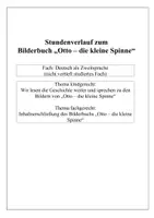 Vorschau - Stundenentwürfe - Stundenverlauf dialogisches Lesen Bilderbuch Otto die kleine Spinne - Deckblatt