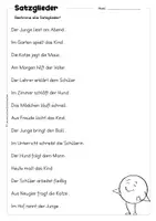 Vorschau - Arbeitsblätter - Satzglieder bestimmen – Übungsmappe mit differenzierten Arbeitsblättern & Lernzielkontrolle | Deutsch 4. Klasse - Seite 3