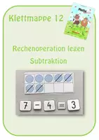 Vorschau - Fördermaterial/Inklusion - Klettmappe 12 - ZR10 Rechenoperation legen / Subtraktion - Deckblatt