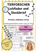 Vorschau - Arbeitsblätter - TIERFORSCHER | Leitfaden und Steckbrief - Deckblatt