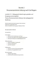 Vorschau - Stundenentwürfe - Unterrichtsstunde: Personenzentrierte Haltung nach Carl Rogers, Lernfeld 2: Pädagogische Beziehungen gestalten und Gruppenprozesse begleiten, Erzieherausbildung - Seite 2