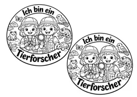 Vorschau - Mal- und Bastelvorlagen - Tierforscher Ausmalbilder - Seite 1