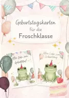 Vorschau - Mal- und Bastelvorlagen - Geburtstagskarte Frosch| Froschklasse - Deckblatt