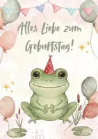 Vorschau - Mal- und Bastelvorlagen - Geburtstagskarte Frosch| Froschklasse - Seite 1