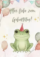 Vorschau - Mal- und Bastelvorlagen - Geburtstagskarte Frosch| Froschklasse - Seite 2