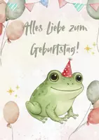 Vorschau - Mal- und Bastelvorlagen - Geburtstagskarte Frosch| Froschklasse - Seite 3