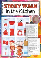 Vorschau - Arbeitsblätter - Story Walk / Lesespaziergang auf Englisch Küche / Kitchen - Deckblatt