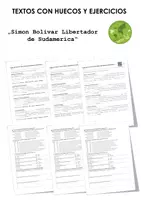 Vista previa - Hojas de trabajo - Simon Bolivar Libertador de Sudamerica (Ejercicios con texto para completar y video explicativo) - Portada
