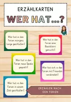 Vorschau - Präsentationen/Tafelbilder - Wer hat ...? - Erzählen nach den Ferien - 40+ Fragekarten (editierbar) - Deckblatt
