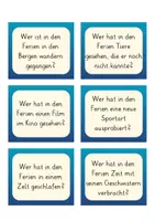 Vorschau - Präsentationen/Tafelbilder - Wer hat ...? - Erzählen nach den Ferien - 40+ Fragekarten (editierbar) - Seite 2
