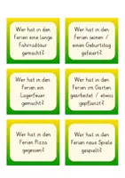 Vorschau - Präsentationen/Tafelbilder - Wer hat ...? - Erzählen nach den Ferien - 40+ Fragekarten (editierbar) - Seite 3