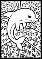 Vorschau - Mal- und Bastelvorlagen - Meerestiere Pop Art Kunst – Unterwasser | Ozean Ausmalbilder - Seite 3