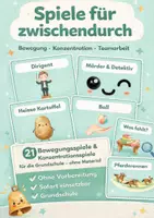 Vorschau - Spiele - Spielekartei: Bewegungsspiele & Konzentrationsspiele für die Grundschule - Deckblatt