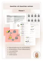 Vorschau - Unterrichtsreihen - Gewichte: mit Gewichten rechnen - Deckblatt