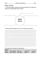 Vorschau - Stundenentwürfe - Welcome to South Africa - Reading, Mediation and Writing - Seite 1